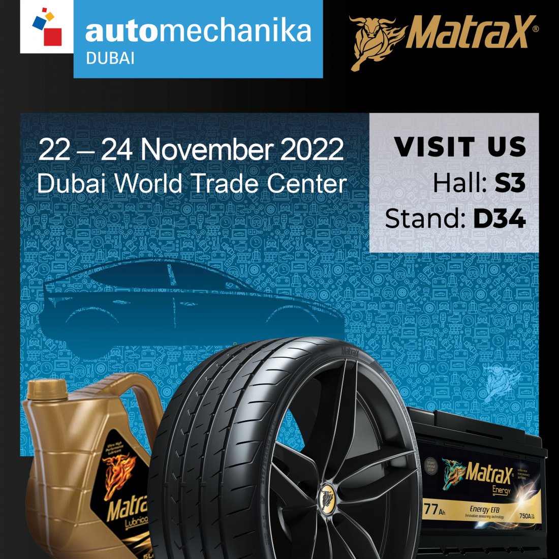 MatraX Tyres makes its debut at Automechanika Dubai 2022